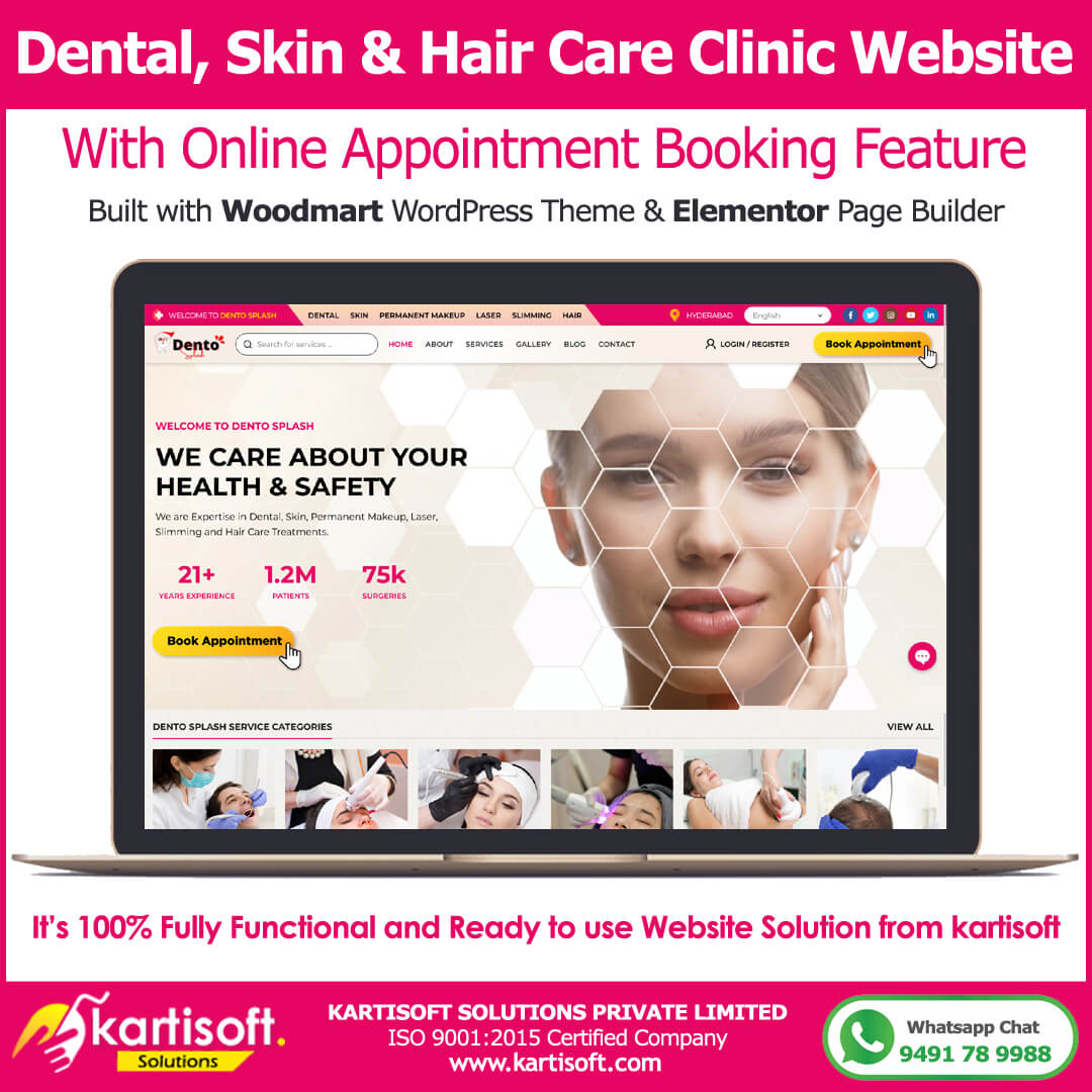Readymade Dental Skin Hair Care Clinic Website 1
