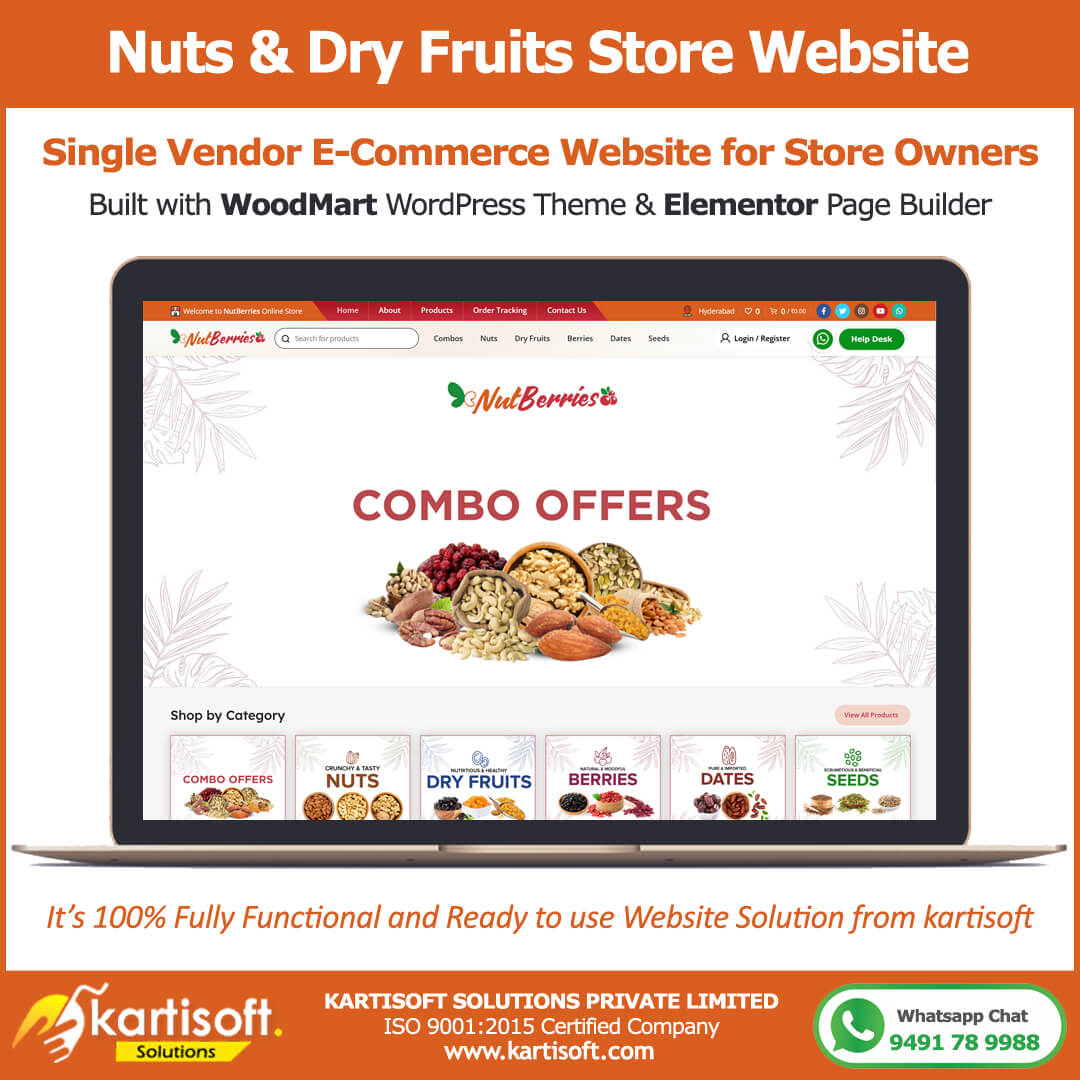 Readymade Nuts Dry Fruits Store Website 1