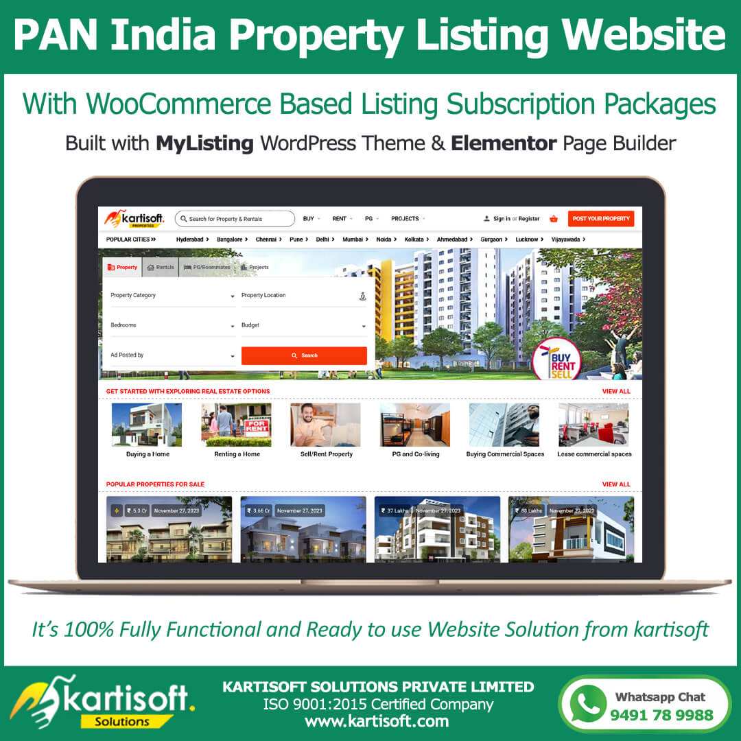 Readymade PAN India Property Listing Website