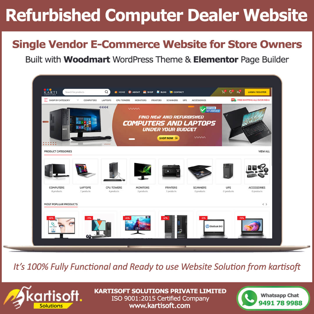 Readymade Used Computer Dealer Website
